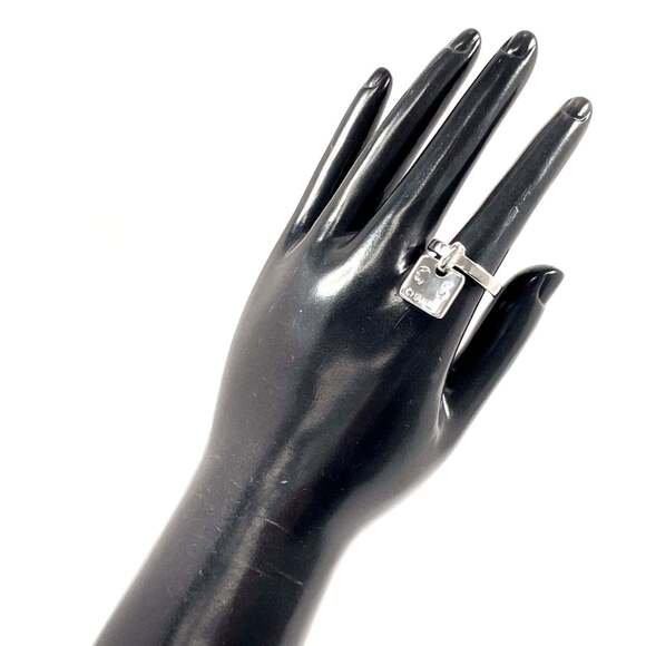 CHANEL Authentic Silver Love Ring